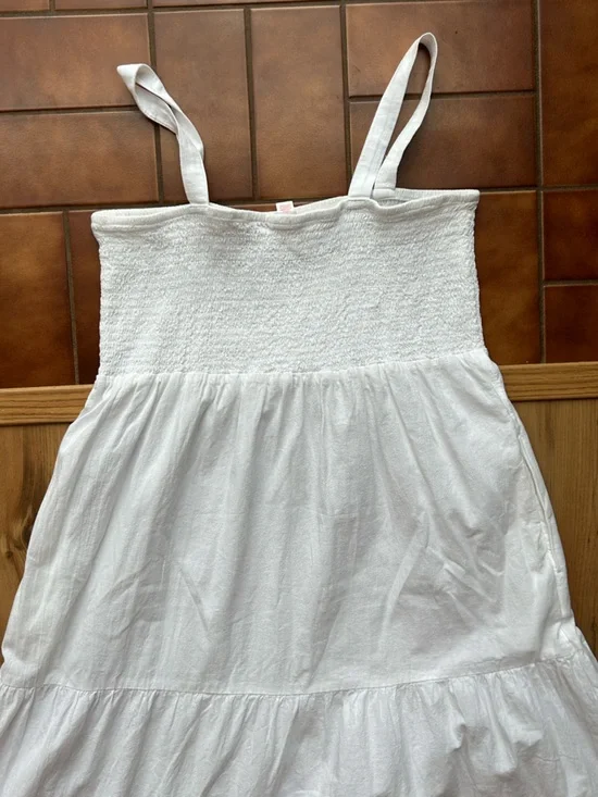 Joe Fresh White Tiered Smocked Midi Sundress - Picture 6 of 6